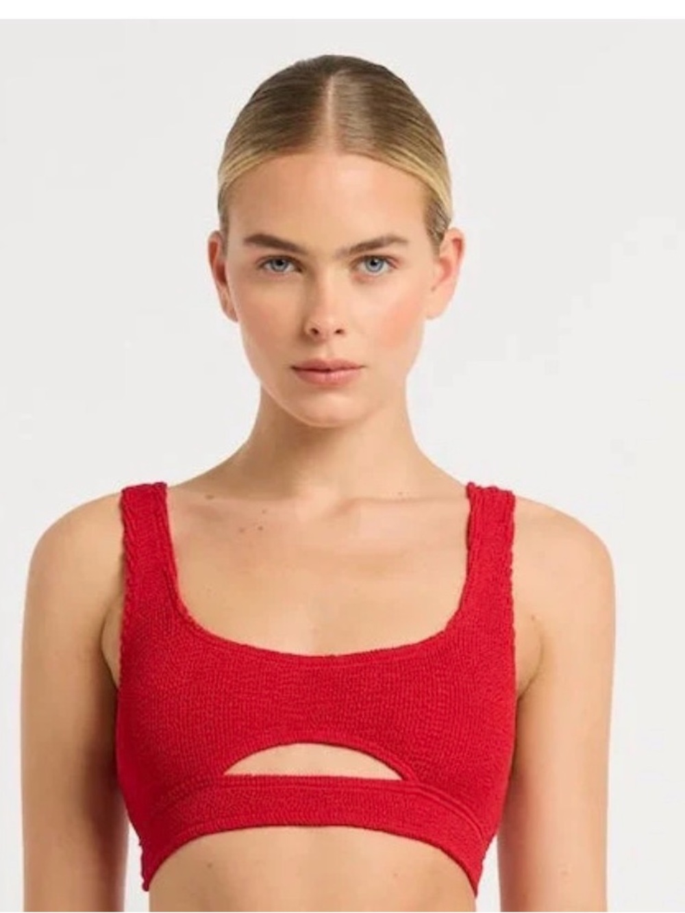bond-eye Red Textured High-Waist Bikini Set - Picture 5 of 5
